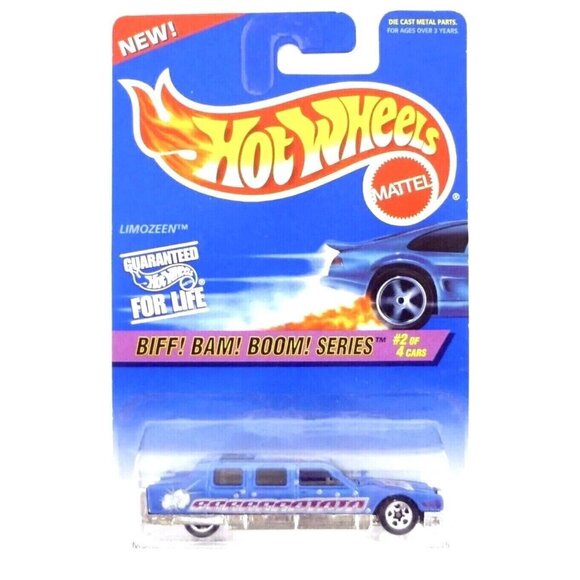 Die Cast Hot Wheels 1997 Limozeen #542 Biff! Bam! Boom! Series #2 of 4 Blue VTG - Picture 1 of 5